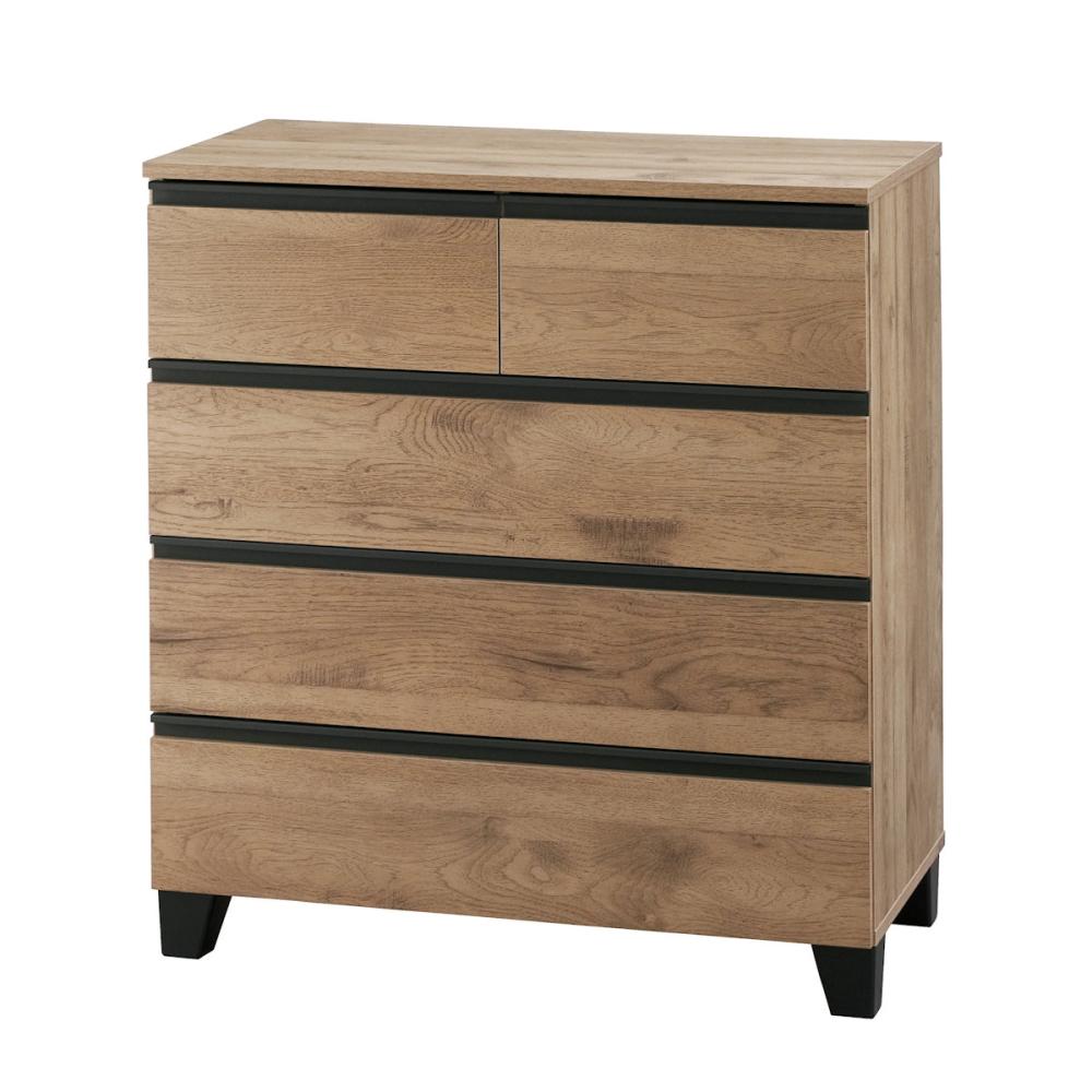 アイリスオーヤマ　ウッドチェスト　小引き出し２個１段＋大引き出し３段　脚付き　アッシュブラウン　ＷＣＨＬ－７９０