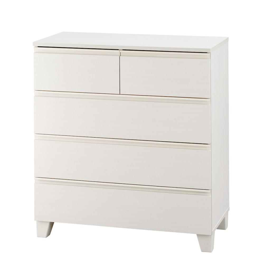 アイリスオーヤマ　ウッドチェスト　小引き出し２個１段＋大引き出し３段　脚付き　オフホワイト　ＷＣＨＬ－７９０