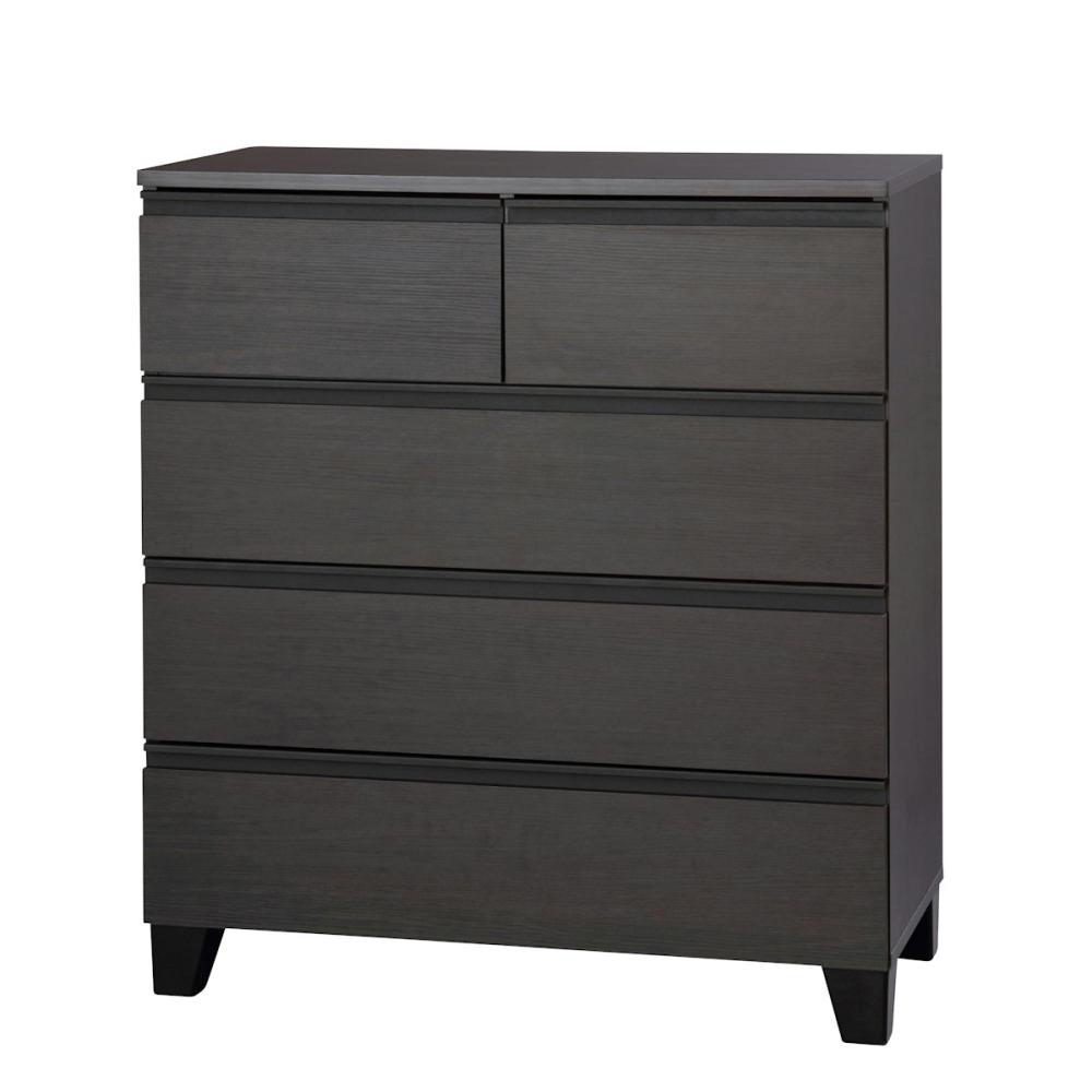 アイリスオーヤマ　ウッドチェスト　小引き出し２個１段＋大引き出し３段　脚付き　ブラック　ＷＣＨＬ－７９０