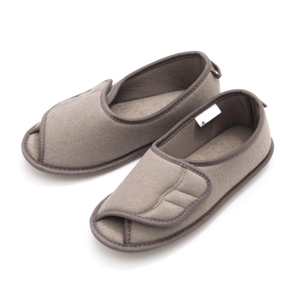 徳武産業　あゆみ　しっかり底でフィット　前開き　施設・病院　ブラウン　Ｍ