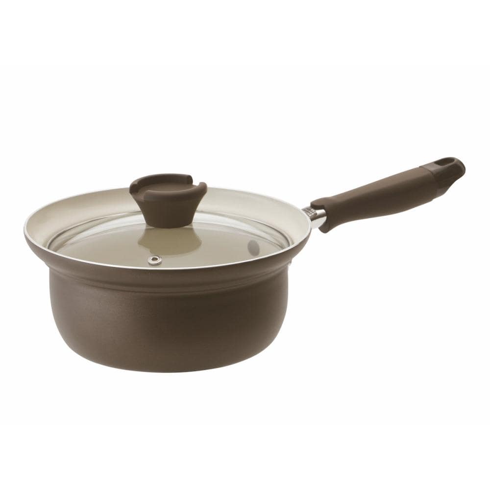 アテーナライフ　吹きこぼれにくいセラミックコート　片手鍋　１８ｃｍ