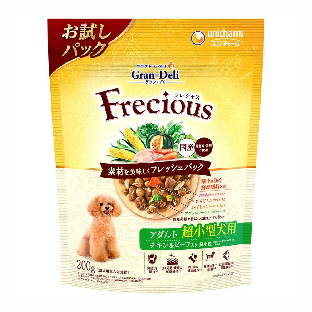 ユニ・チャーム　グラン・デリ　Ｆｒｅｃｉｏｕｓ（フレシャス）　アダルト超小型犬用　チキン＆ビーフ　２００ｇ