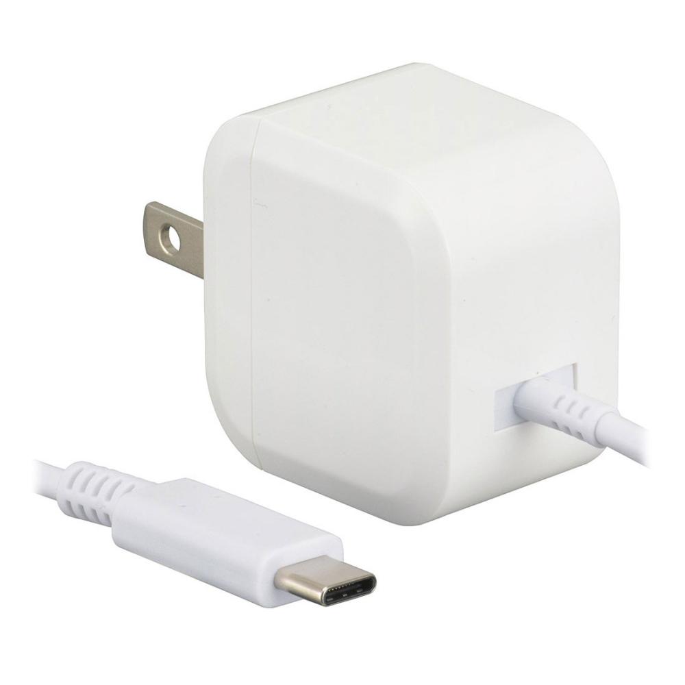 オーム電器　ＡＣ充電器　ＴｙｐｅＣケーブル一体型　２．４Ａ　ＭＡＶ－ＡＣ１２Ｗ