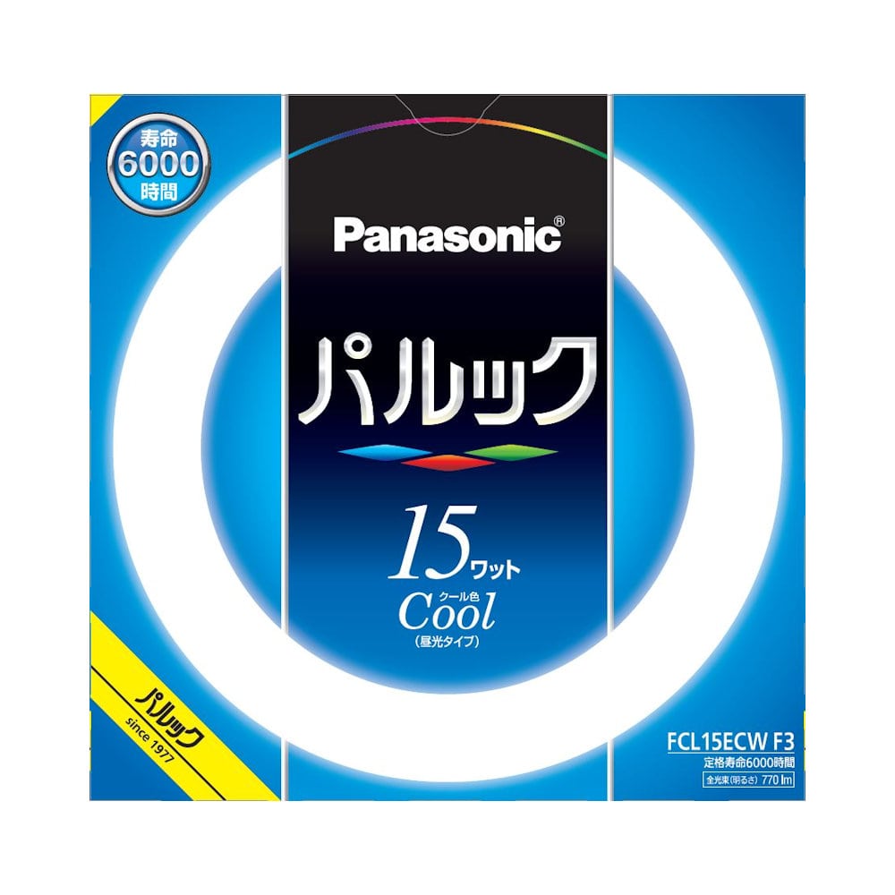 パナソニック　丸管蛍光灯　パルック　スターター型　１５形　クール色　ＦＣＬ１５ＥＣＷＦ３