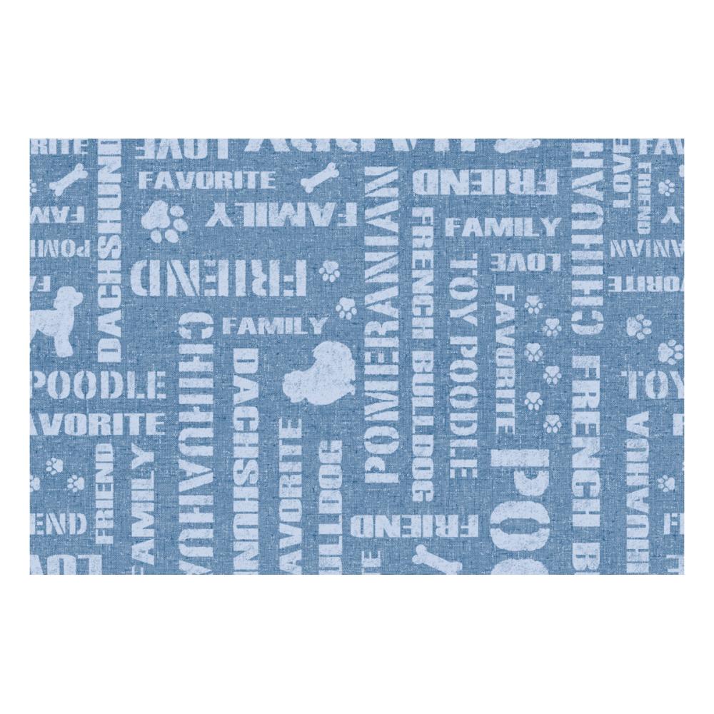 明和グラビア　ペット用防滑・消臭・防水マット　英字　ブルー　ＩＮＳＦ－２０１　６０×９０ｃｍ