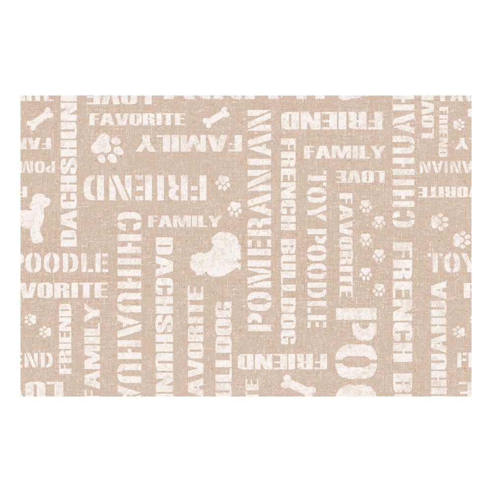 明和グラビア　ペット用防滑・消臭・防水マット　英字　ベージュ　ＩＮＳＦ－２０１　６０×９０ｃｍ