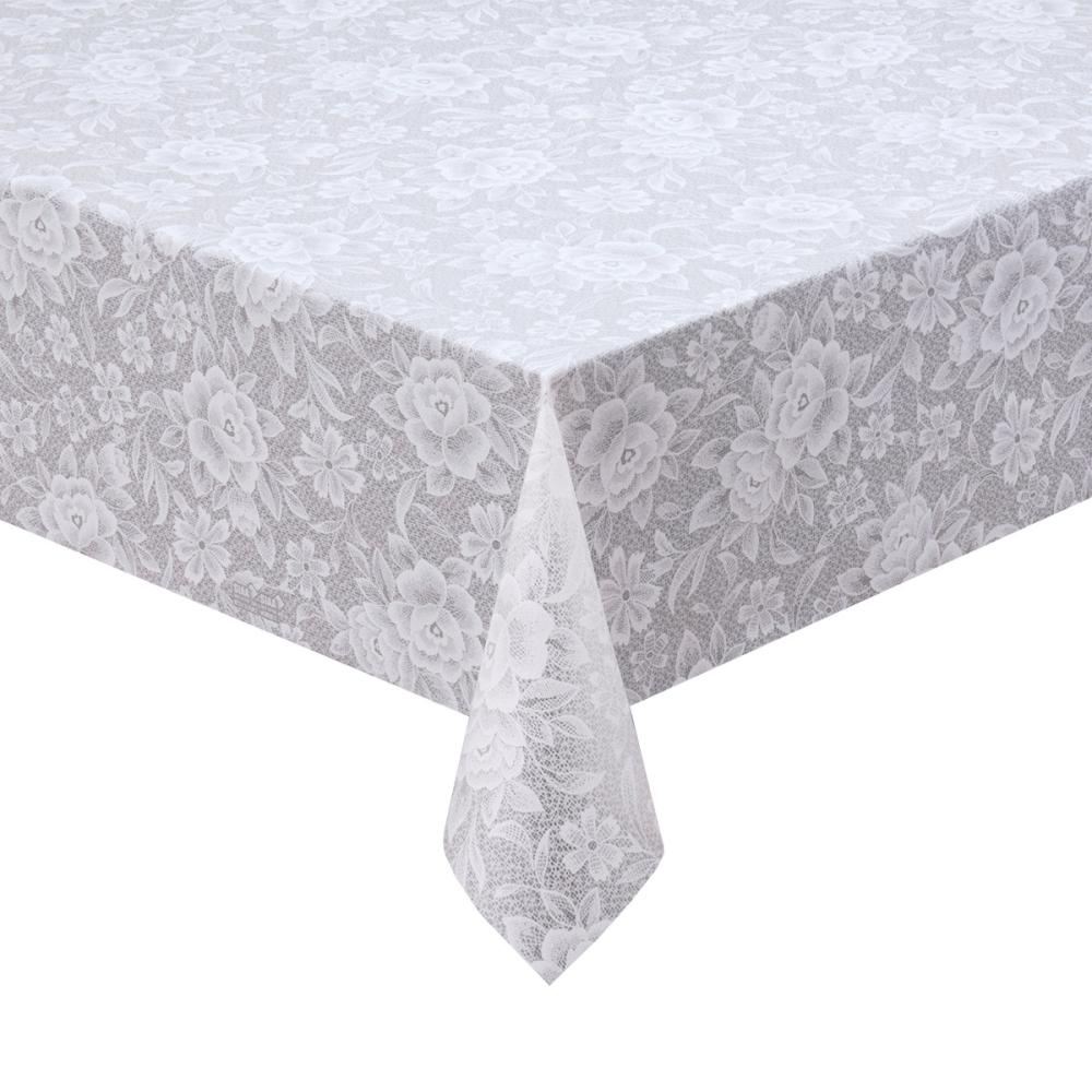 明和グラビア　抗ウィルス・抗菌テーブルクロス　レースフラワー　ホワイト　ＭＶ－１０００