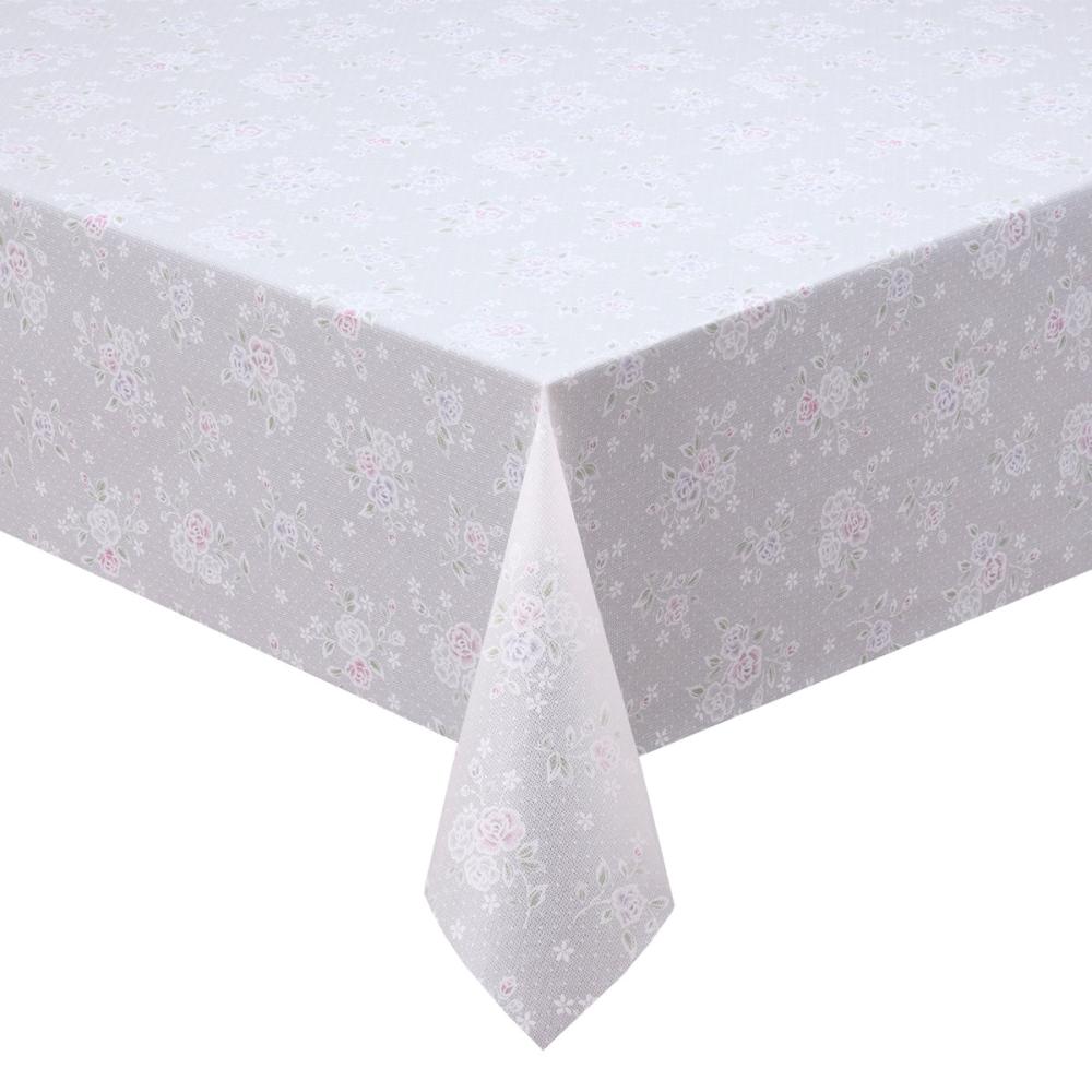 明和グラビア　抗ウィルス・抗菌テーブルクロス　レース小花　ピンク　ＭＶ－１００１