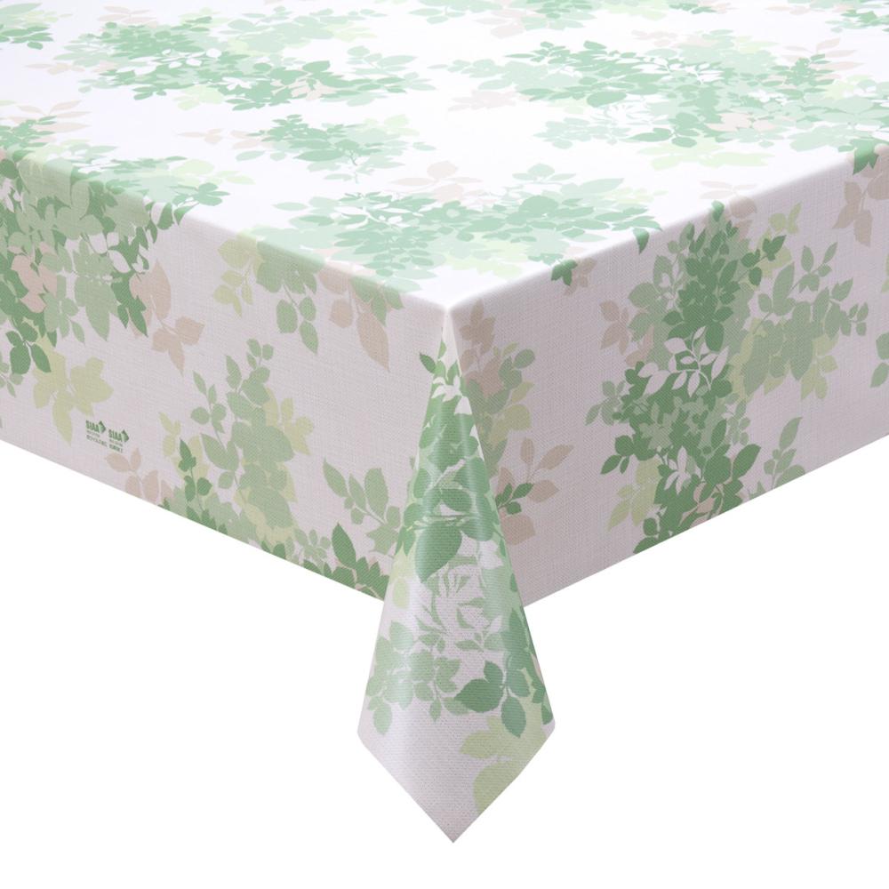明和グラビア　抗ウィルス・抗菌テーブルクロス　シルエットリーフ　グリーン　ＭＧＯＶ－３００