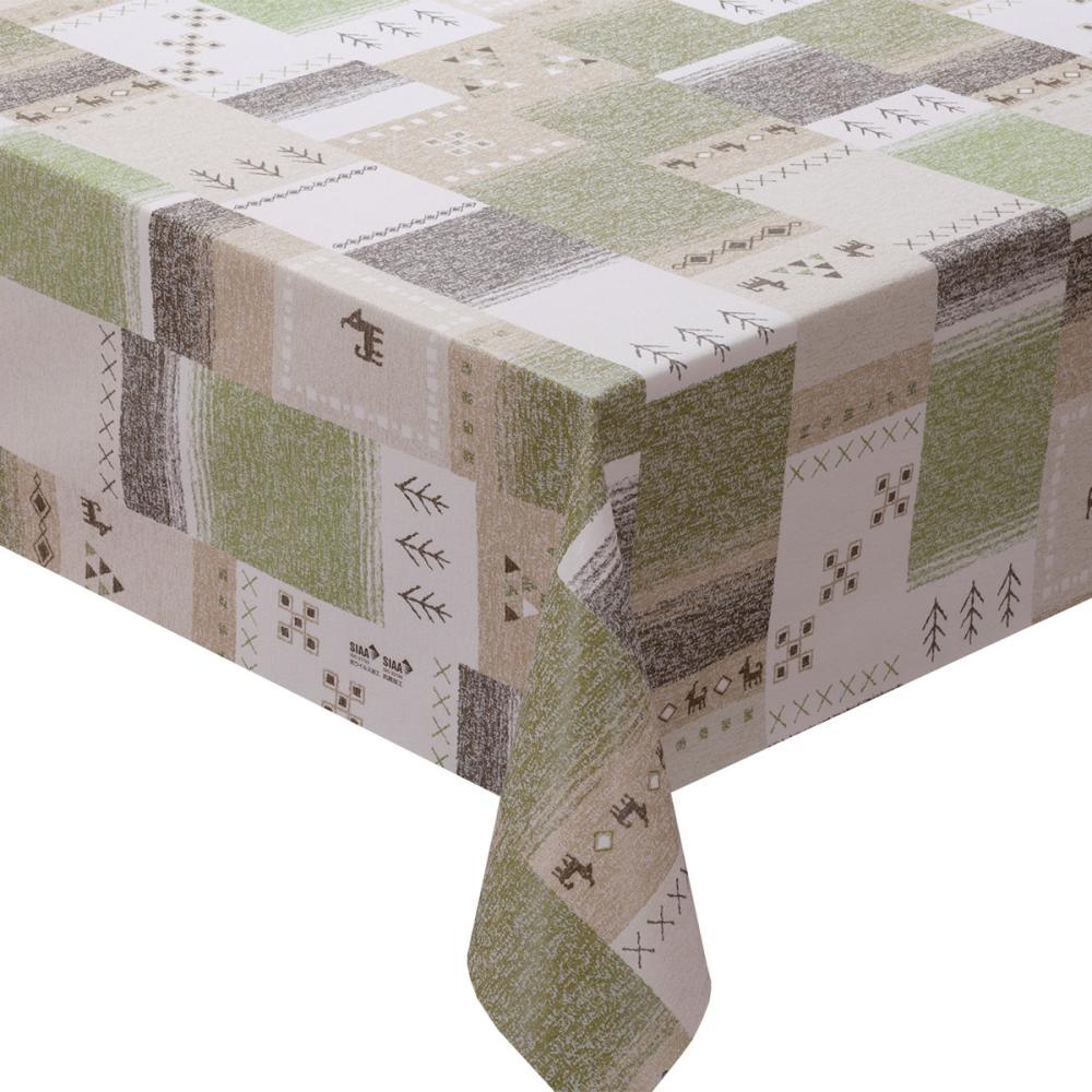 明和グラビア　抗ウィルス・抗菌テーブルクロス　スクエアキャベ　グリーン　ＮＴＣＶ－４００