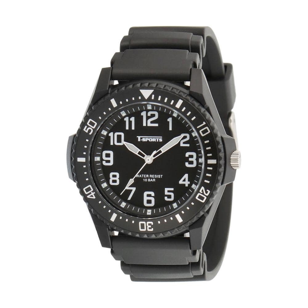 １０気圧防水スポーツウォッチＴＳ－ＡＭ３０４－ＢＫ　黒文字盤
