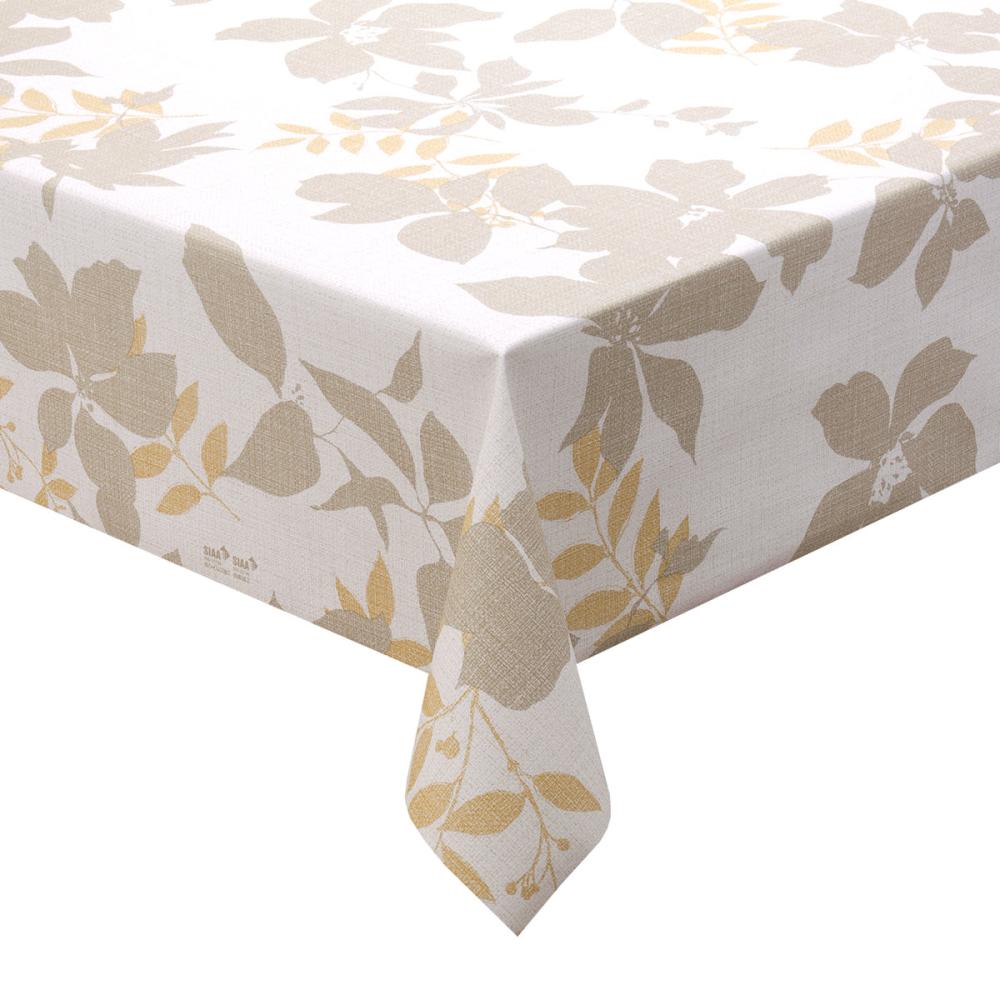 明和グラビア　抗ウィルス・抗菌テーブルクロス　シルエット　ベージュ　ＮＦＢＶ－１０１