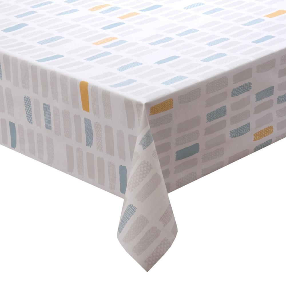 明和グラビア　抗ウィルス・抗菌テーブルクロス　幾何　ブルー　ＮＦＢＶ－１０４