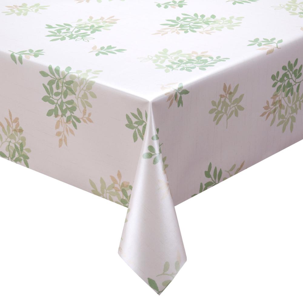 明和グラビア　抗ウィルス・抗菌テーブルクロス　北欧リーフ　グリーン　ＭＧＶ－３０１