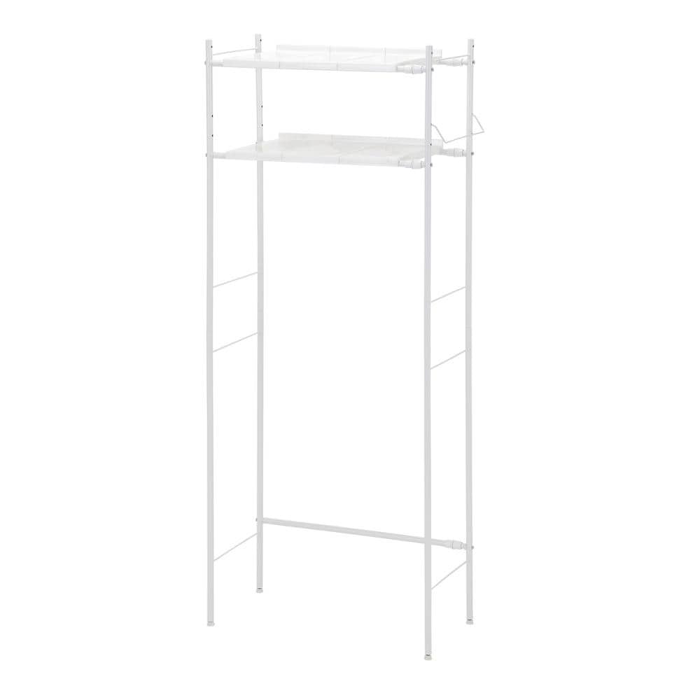 アテーナライフ　洗濯機ラック　タオル掛け付き　ホワイト