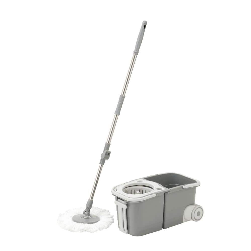 アテーナライフ　重ねて収納できる回転水切モップセット　８０３６－２