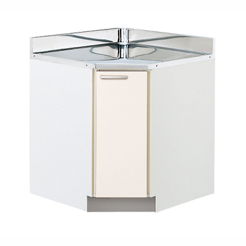 クリナップ　隅調理台　すみれ　ホワイト　間口７５ｃｍ　右開き　ＬＡＴ－７５ＣＣ