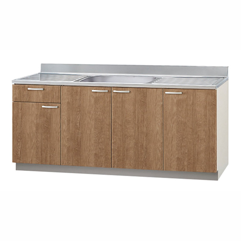 クリナップ　流し台　すみれ　モカウッド　間口１８０ｃｍ　排水口位置：中央　左引出し　Ｌ４Ｂ－１８０ＭＦＲ