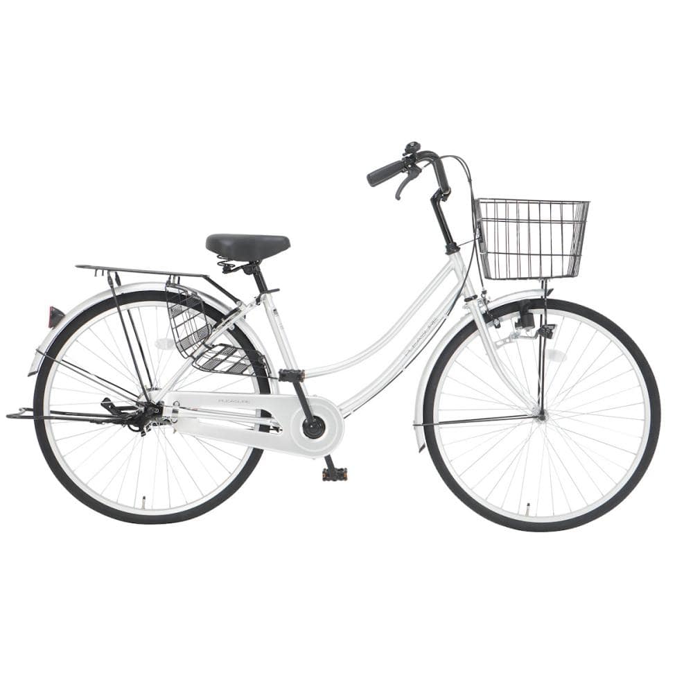 武田産業　自転車　軽快車　ＬＥＤライト付　２６インチ　シルバー