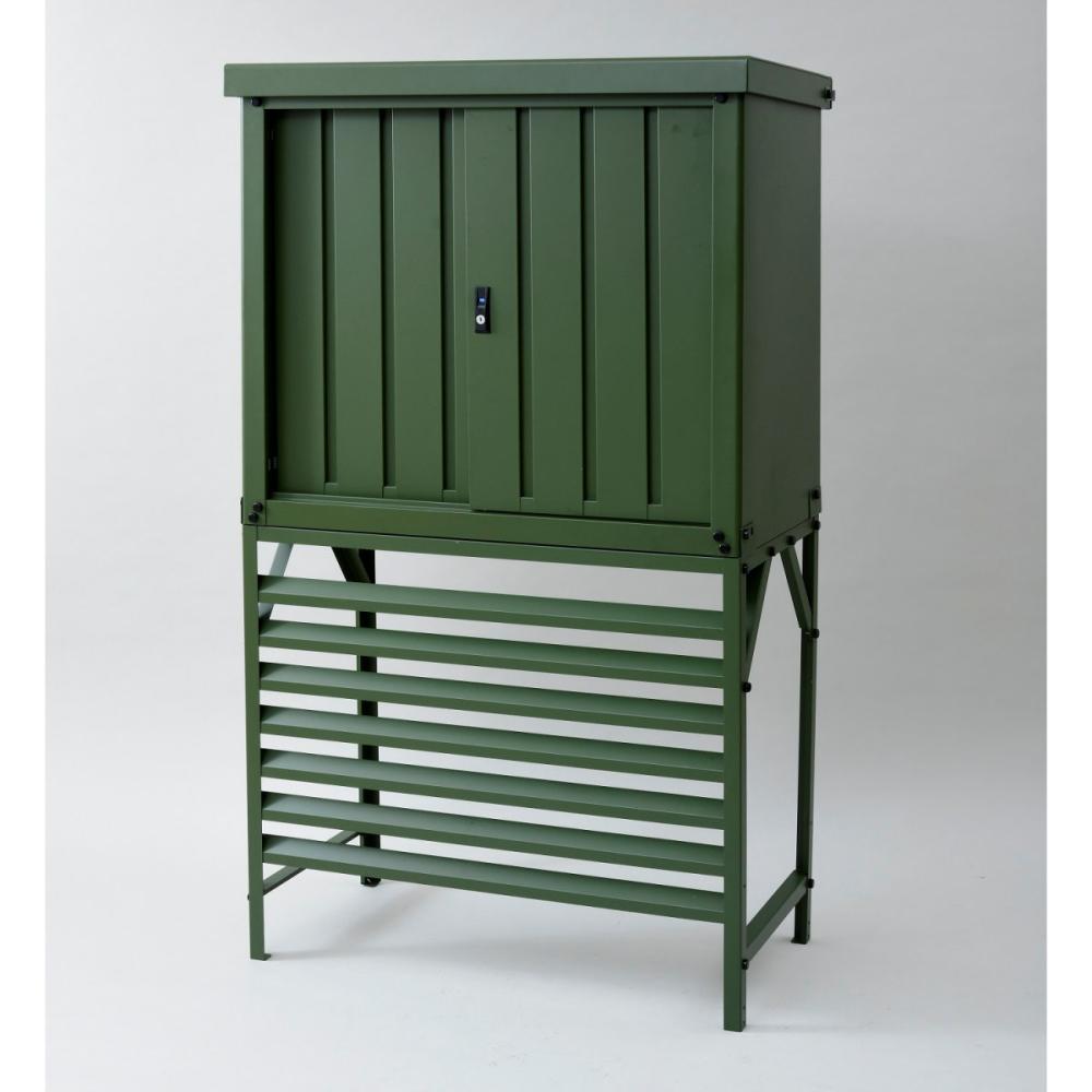 ＹＡＭＡＺＥＮ（山善）　収納庫・室外機カバーセット　カーキ　ＤＳＳＢー０９８＋ＴＳＣー９８