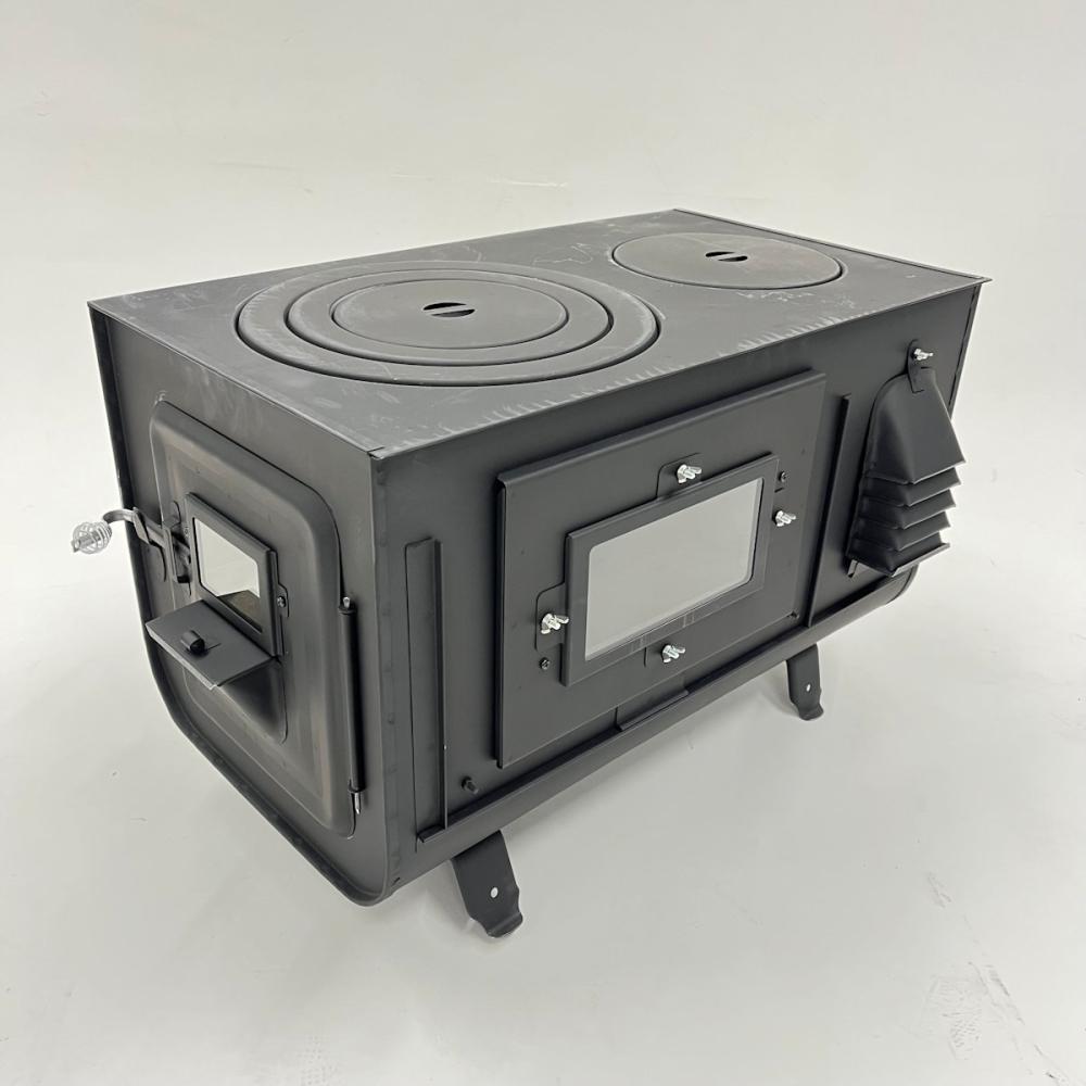 新保製作所　角型３面窓付薪ストーブ　ＦＩＲＥ　ＳＩＤＥ　ブラック