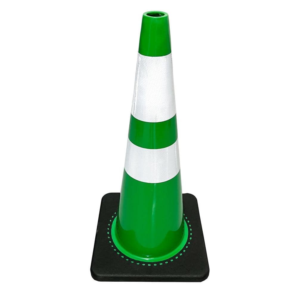 你的品牌名　割れにくい重量カラーコーン　グリーン　７０ｃｍ