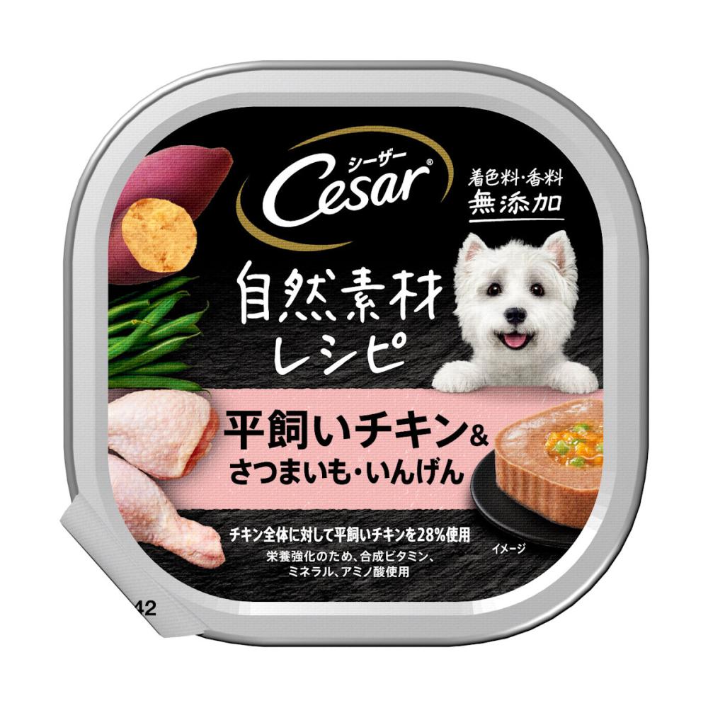 シーザー　自然素材レシピ　平飼いチキン＆さつまいも・いんげん　８５ｇ
