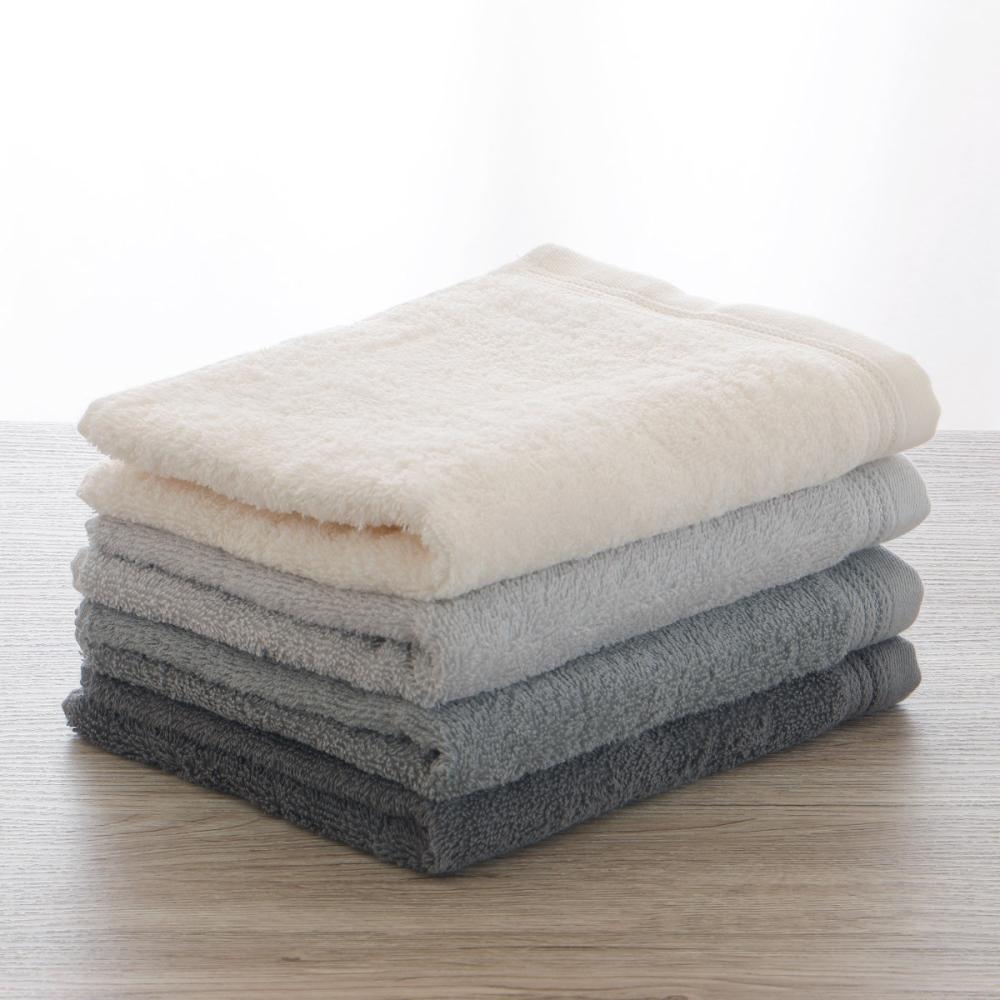 アテーナライフ　色分けフェイスタオル　４枚組　グレー系