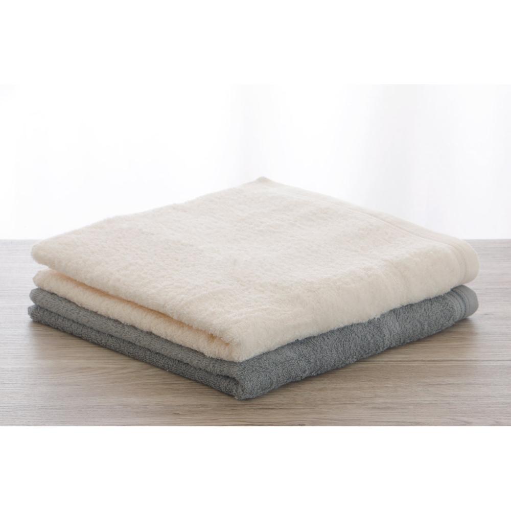 アテーナライフ　色分けバスタオル　２枚組　グレー系