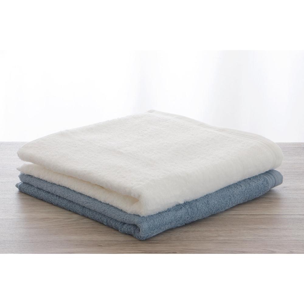 アテーナライフ　色分けバスタオル　２枚組　ブルー系