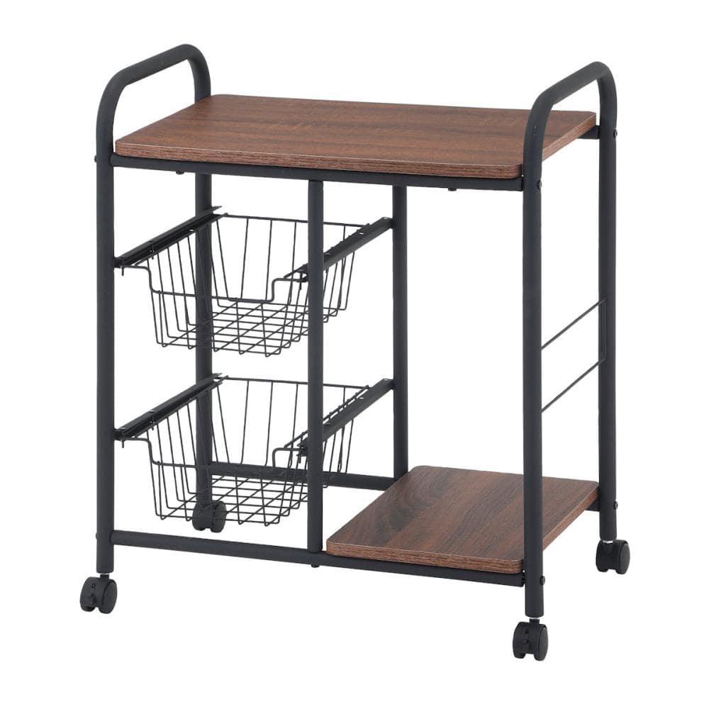 アテーナライフ　パイプキッチンワゴン　Ｌ　ブラック