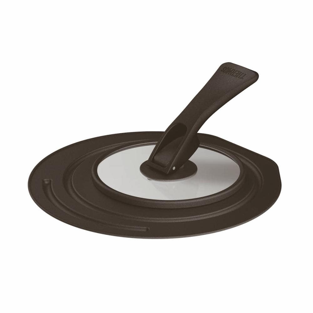 サーモス　折りたたみスタンド式フタ　１８ｃｍ／２０ｃｍ兼用　ブラック　ＫＬＧ－００１