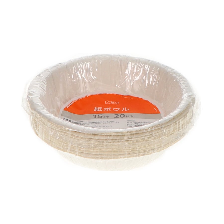 Ｌ’ＣＲＥＳＴ（ルクレスト）　紙ボウル　１５ｃｍ　２０枚入り