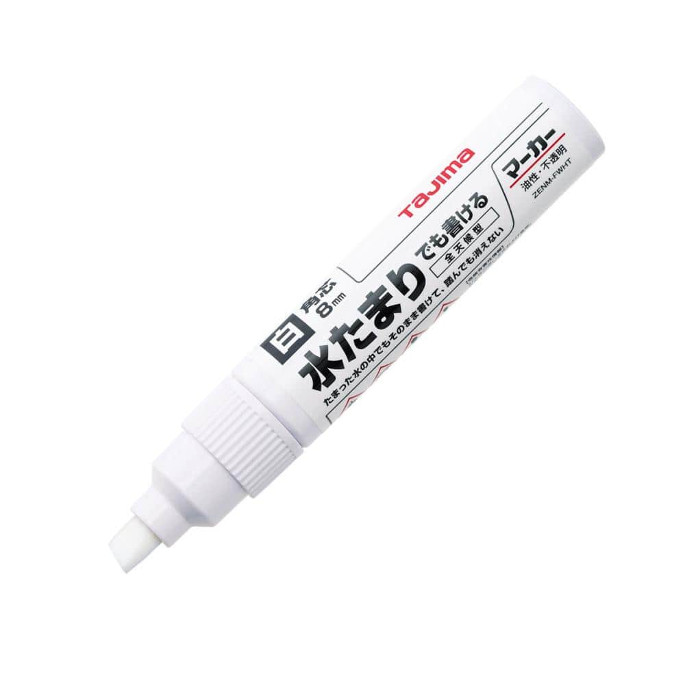 Ｔａｊｉｍａ　タジマ　全天候マーカー　太字・角芯　白　ＺＥＮＭ－ＦＷＨＴ