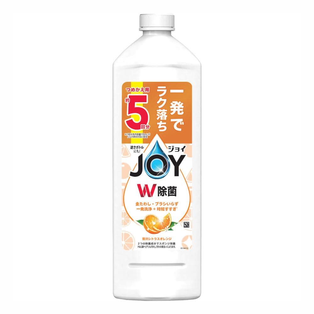 Ｐ＆Ｇ　ジョイ　Ｗ除菌　食器用洗剤　贅沢シトラスオレンジ　詰め替え用　特大　６７０ｍＬ