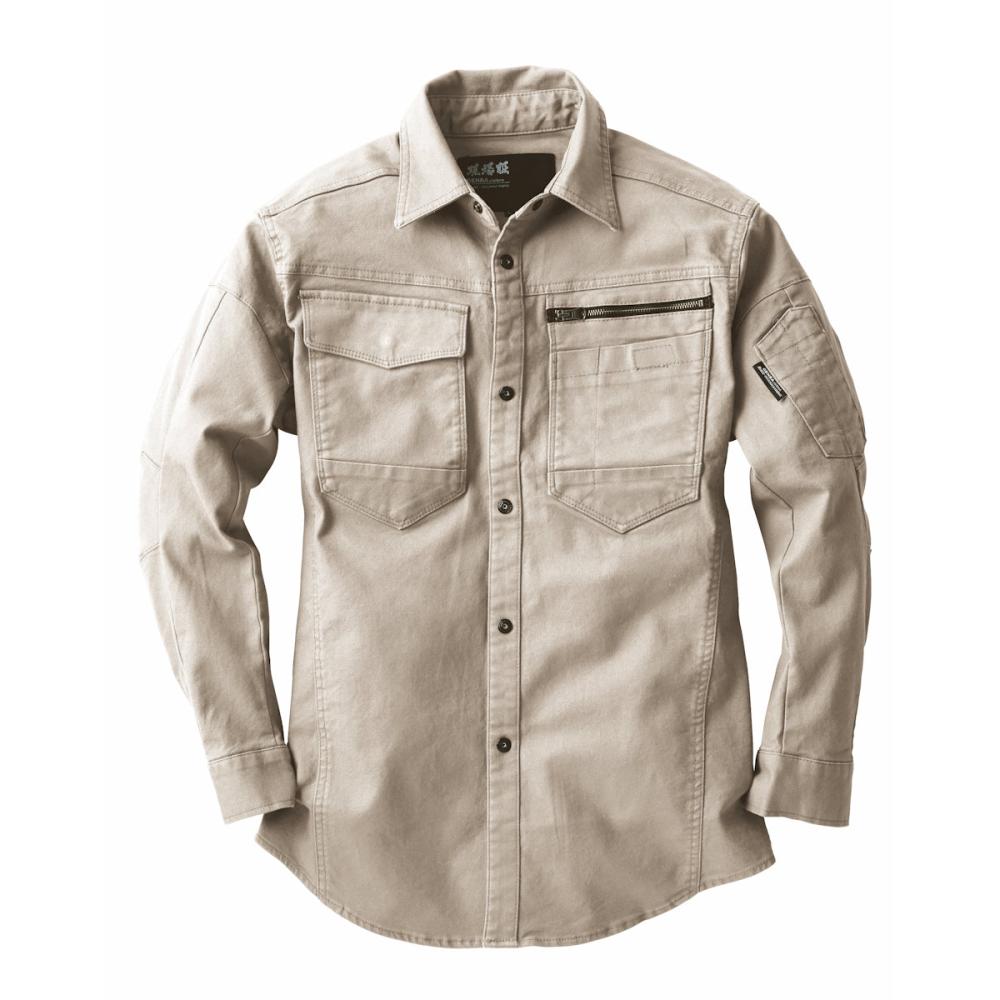 ジーベック　長袖シャツ　Ｍ　サンドベージュ　２１７４