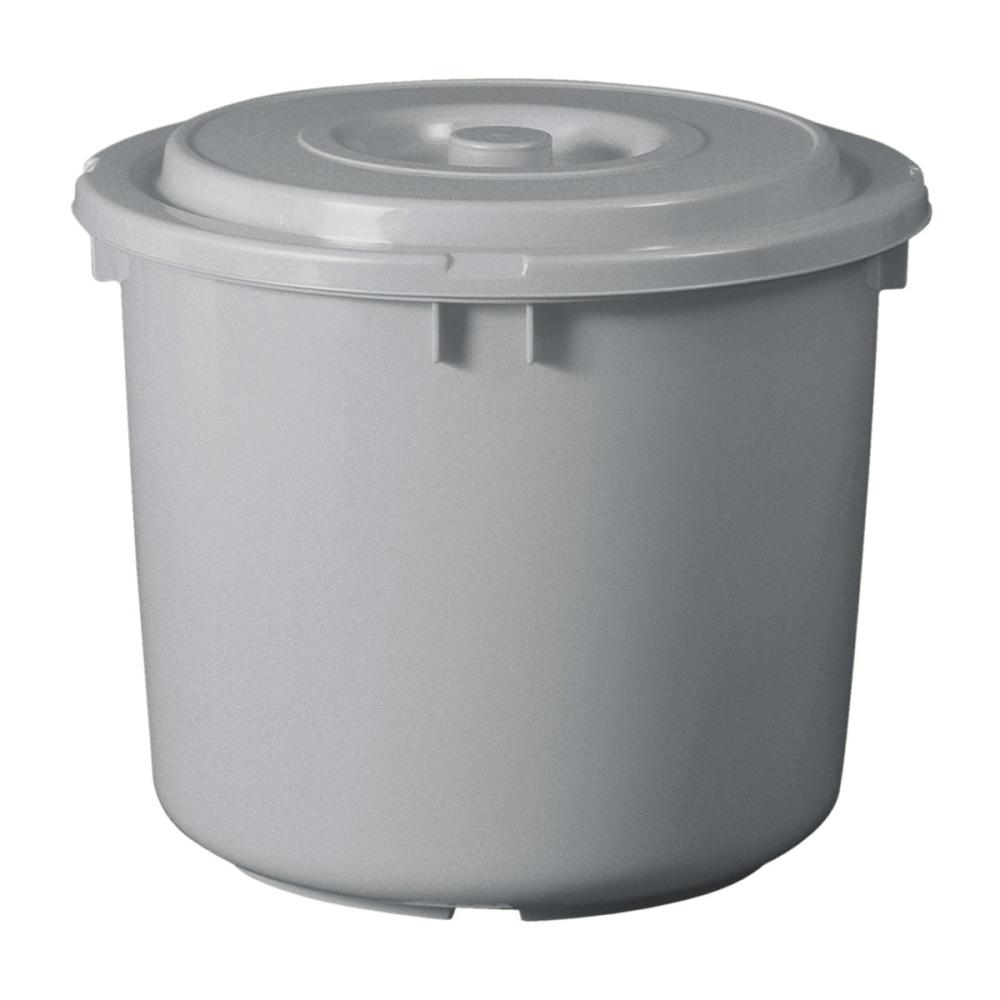 新輝合成　漬物容器　２０型　グレー　フタ・押しフタ付き