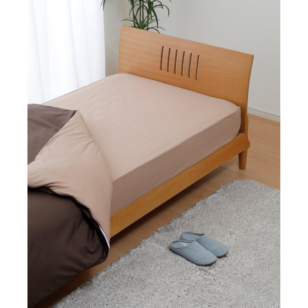 アテーナライフ　綿混無地ＢＯＸシーツ　シングル　ブラウン