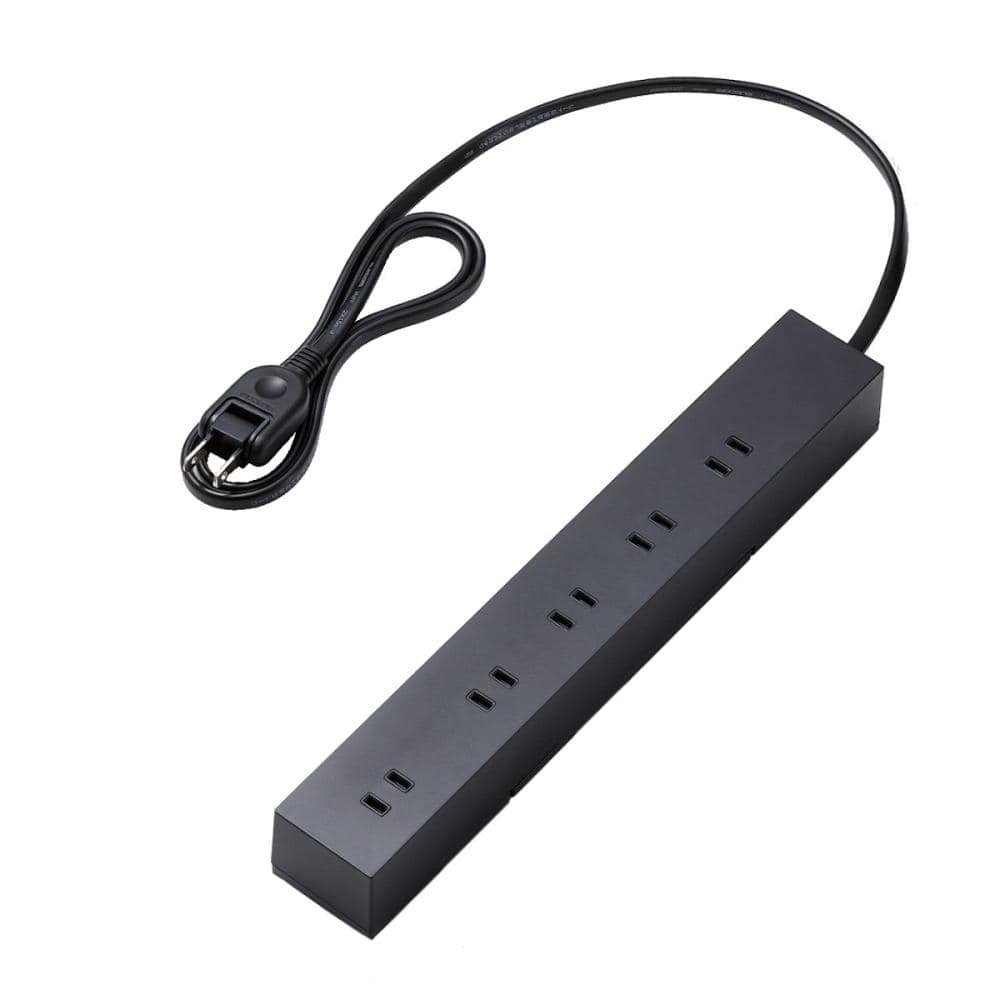 エレコム　電源タップ　回転脚付上面５口＋側面５口タップ１．０ｍ　ブラック　Ｔ－ＫＦ０４－２１０１０ＢＫ