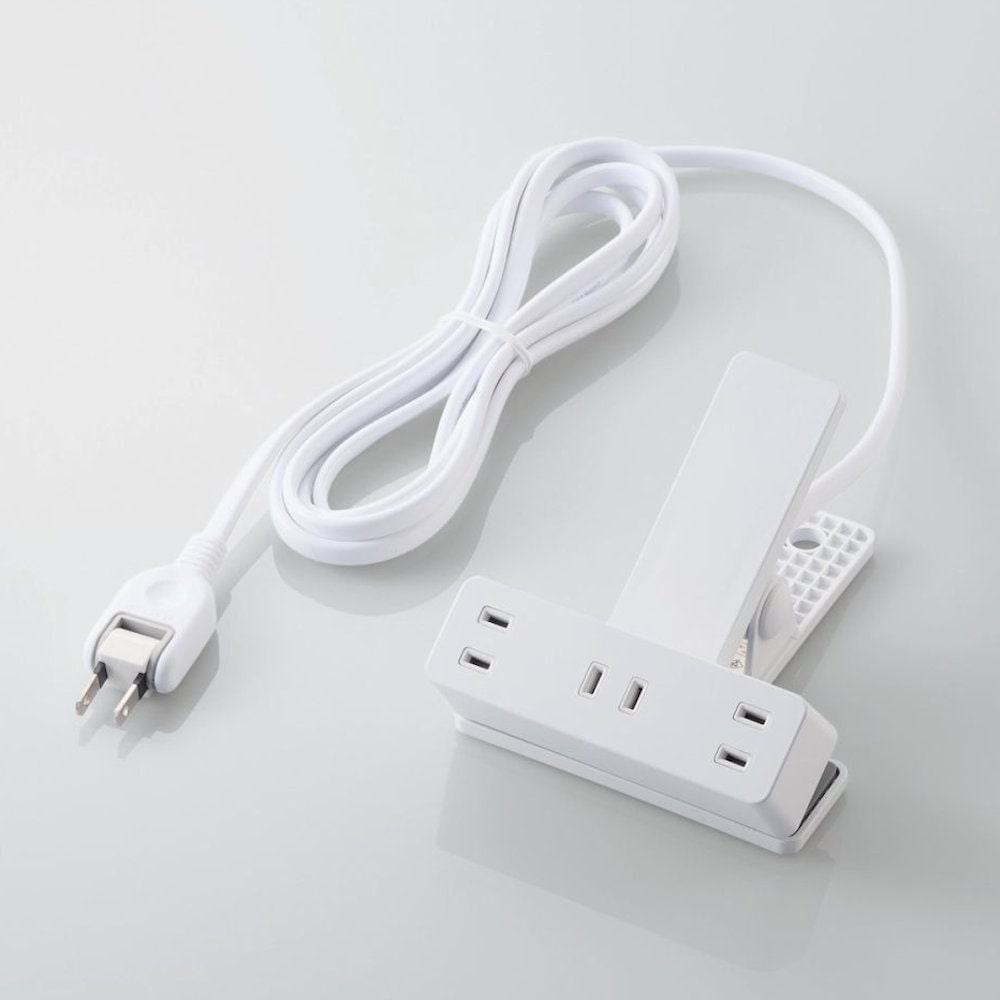 エレコム　電源タップ　クリップタップ　３個口２．５ｍ　ホワイト　Ｔ－ＫＦ０３－２３２５ＷＨ