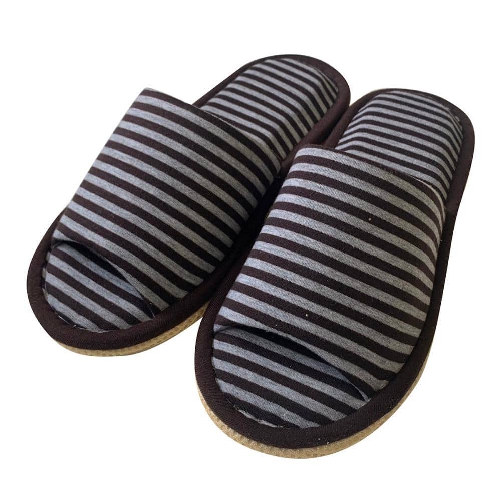 やまかわ　静音ゲル中スリッパ　ブラウン　Ｌ