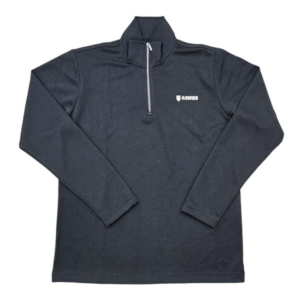 Ｋ－ＳＷＩＳＳ　ワッフルハーフＺＩＰ長袖Ｔ　ブラック　Ｌ　ＫＤ２０３ＫＳ