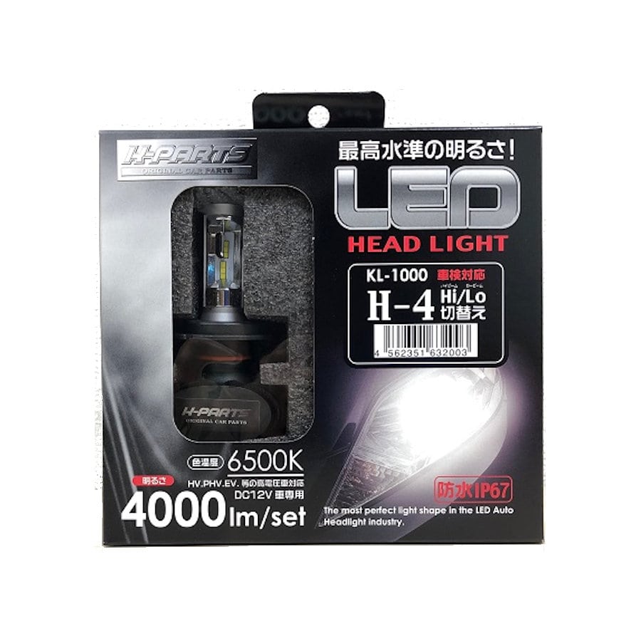 アセントワールド　ＬＥＤヘッドランプ用バルブ　Ｈ４　６５００Ｋ　４０００ｌｍ　ＫＬ－１０００