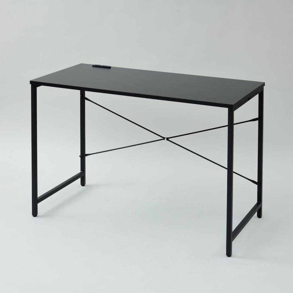 ＹＡＭＡＺＥＮ（山善）　コンセント付きシンプルデスク　ブラック／サンドブラック　幅１００×高さ７０×奥行４９ｃｍ　ＭＣＰＥ１０５０ＢＫ