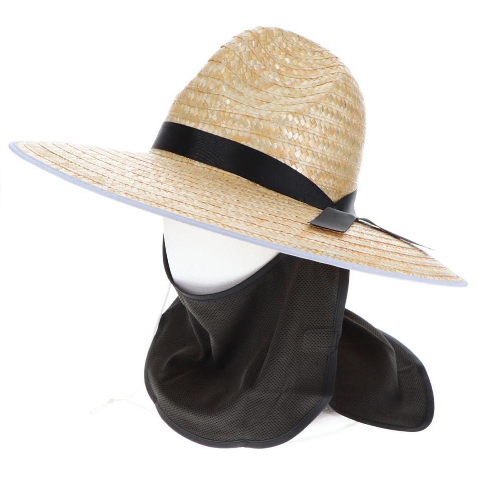 麦わら帽子・ハット用フェイスカバー　ブラックＫ２３