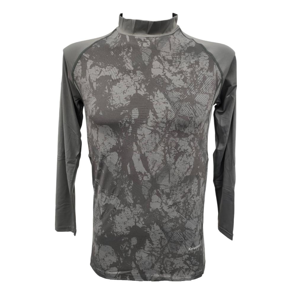 Ｋ＋ＷＯＲＫＳ　遮熱ナイロン　コンプレッション　長袖　グレー　Ｌ　Ｋ２３