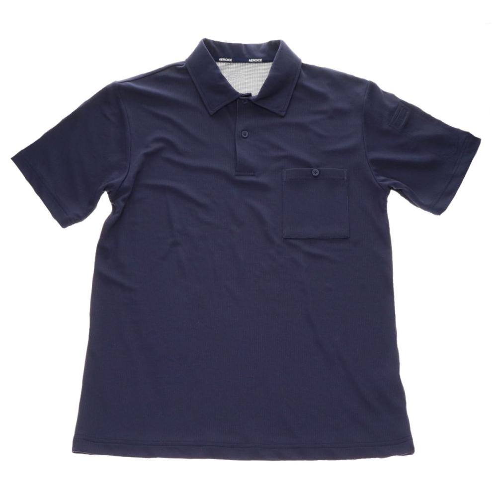 Ｋ＋ＷＯＲＫＳ　エアロドライ　持続冷感ポロシャツ　ネイビー　ＬＬ　Ｋ２３