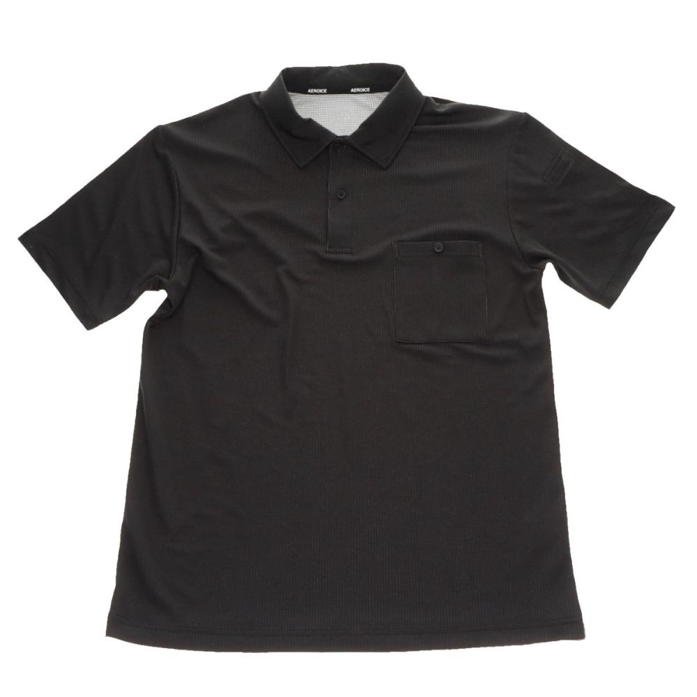 Ｋ＋ＷＯＲＫＳ　エアロドライ　持続冷感ポロシャツ　ブラック　Ｌ　　Ｋ２３