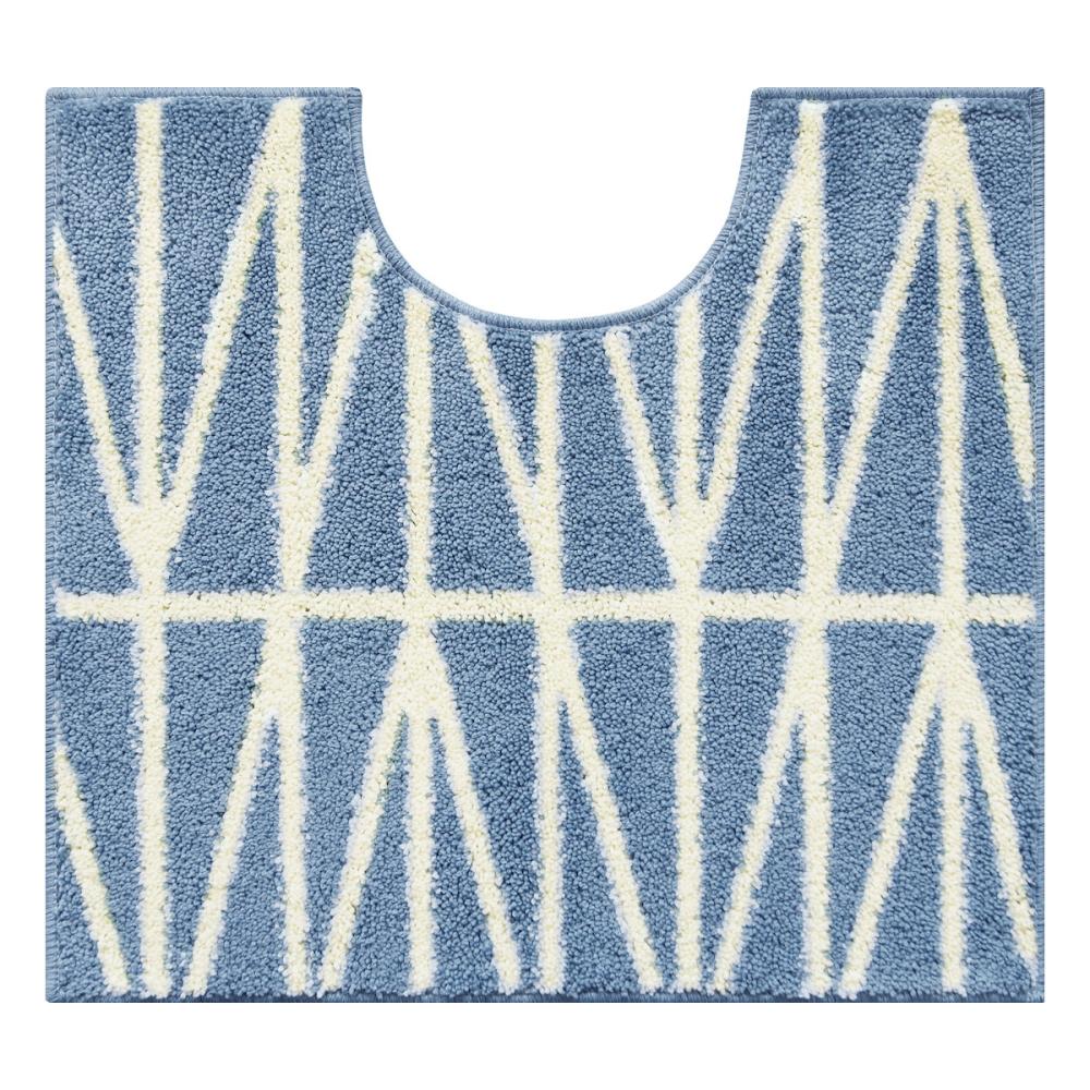 オカトー　ナチュラルトイレマット　ブランチ　５５×６０ｃｍ　ブルー