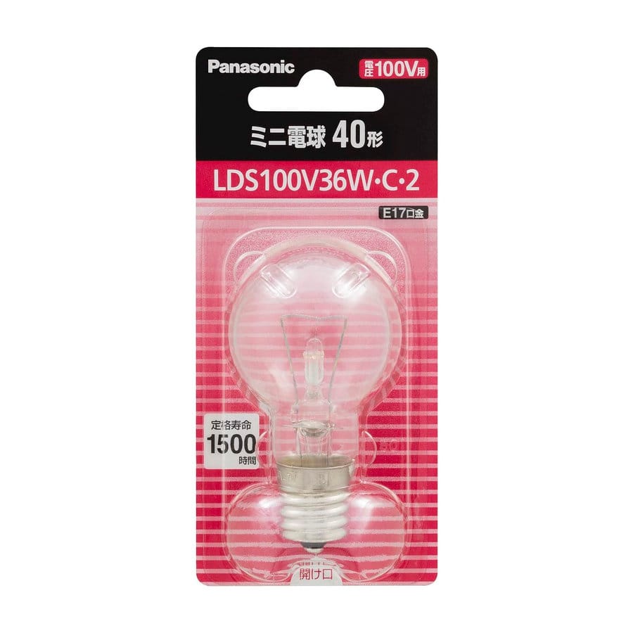 パナソニック　ミニ電球　４０形　クリア　ＬＤＳ１００Ｖ３６ＷＣ２